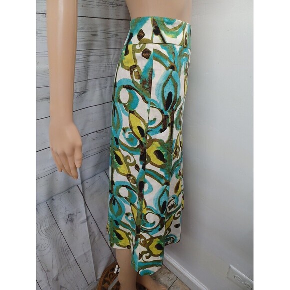 Kasper Essential Sportswear Watercolor Skirt Linen Blend A line Sz 16W - Picture 3 of 9
